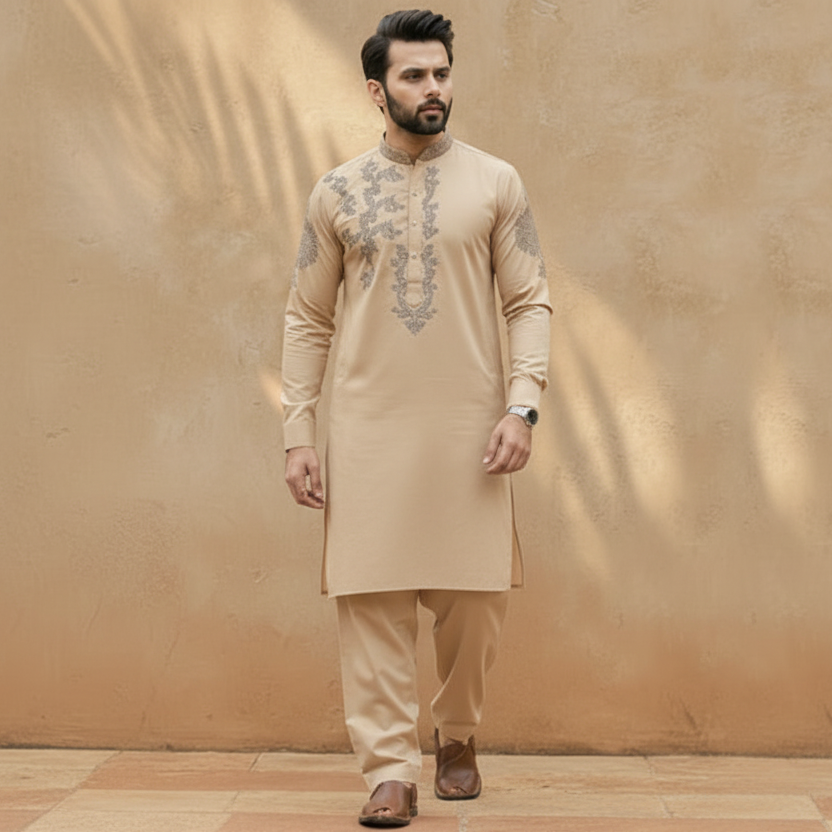 Sultaire Premium Cotton Shalwar Kameez – Modern Slim Edition
