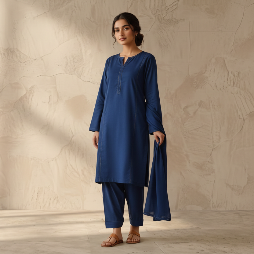 Sultaire Premium Cotton Shalwar Kameez – Classic Elegance